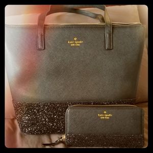 Kate Spade Black Glitter Set